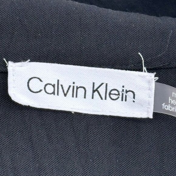 Calvin Klein Womens blouse tunic Black Button Down Shirt Size 3x Long Sleeve - Picture 8 of 11